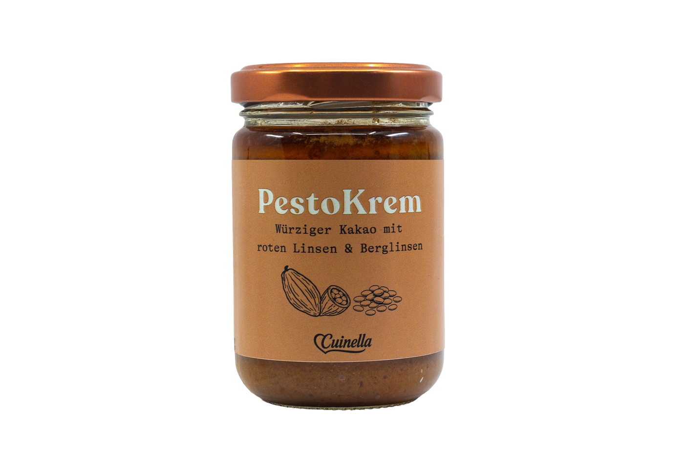 PestoKrem - Würziger Kakao mit roten Linsen & Berglinsen