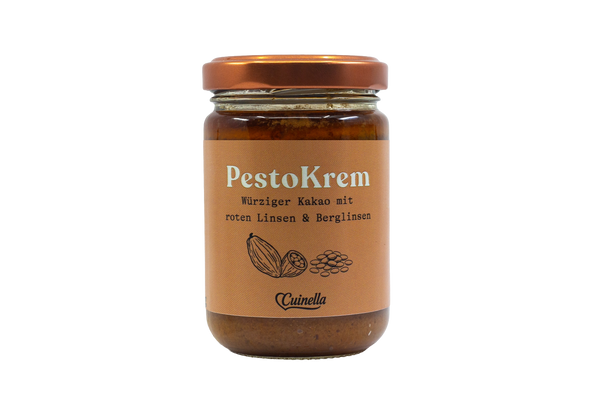 PestoKrem - Würziger Kakao mit roten Linsen & Berglinsen
